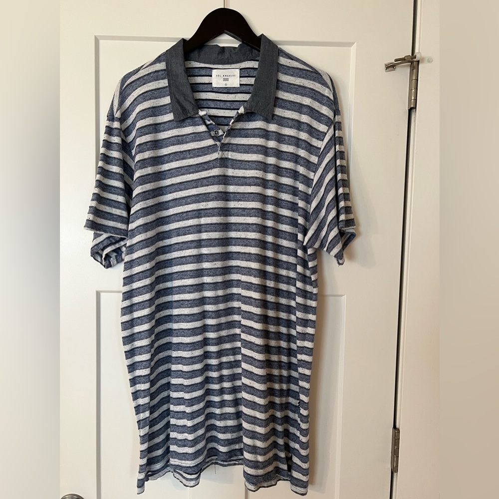 NWOT - Sol Angeles Lawson Textured Striped Polo